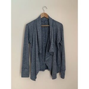 Nike Dri-Fit Open Cardigan Women Sz S Draped Athletic Blue Thumbhole